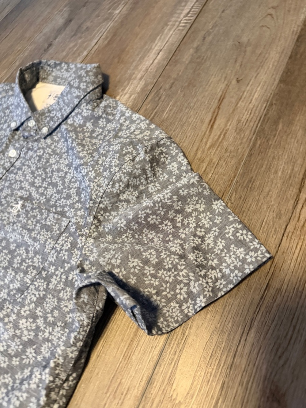 Penguin Men’s Short-Sleeve Floral Button-Down Shirt - Blue - Picture 4 of 7